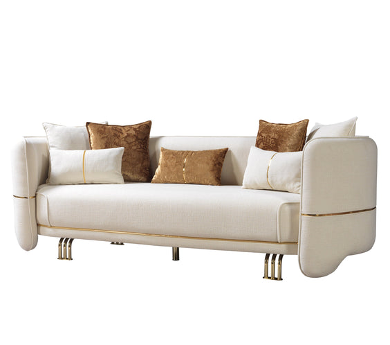 Helena Ivory Velvet Sofa 94