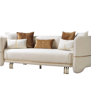 Helena Ivory Velvet Sofa 94