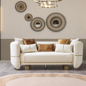 Helena Ivory Velvet Sofa 94