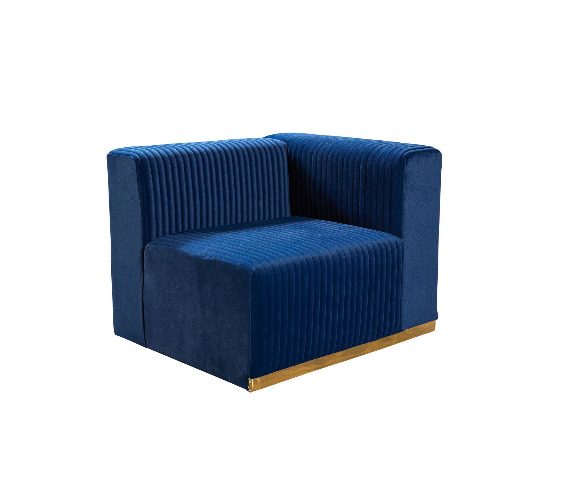 Juliana Blue Velvet 4-Piece 140" Sectional