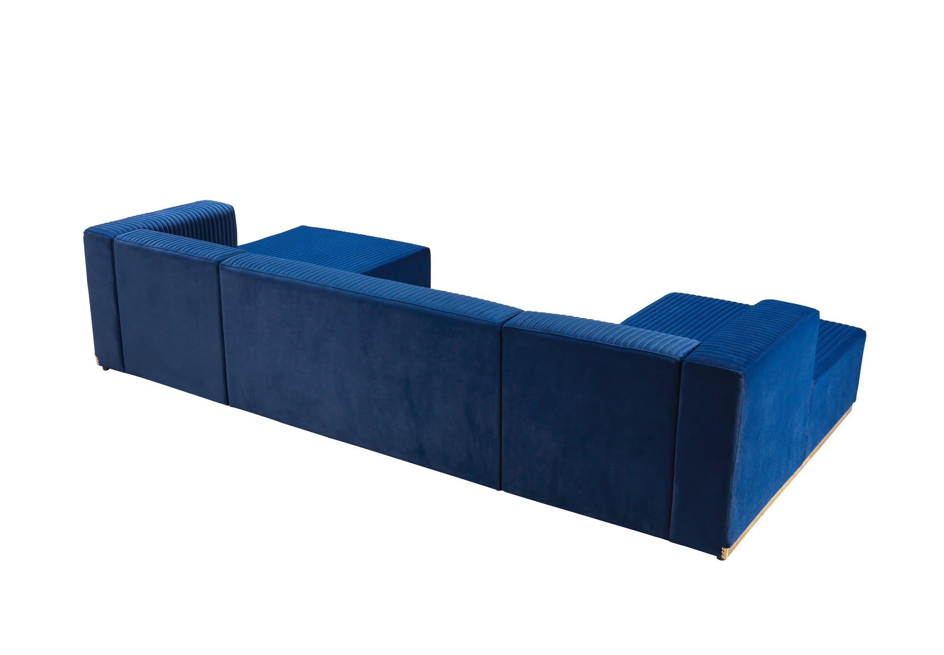 Juliana Blue Velvet 4-Piece 140" Sectional