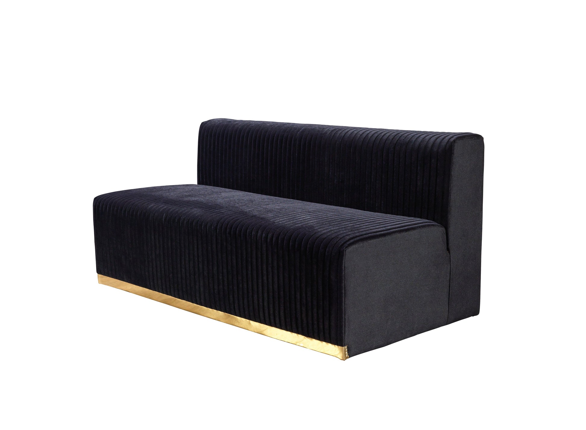 Juliana Black Velvet 4-Piece 140" Sectional