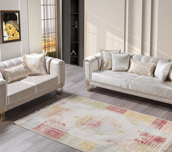 Santana Ivory Velvet Sofa 89