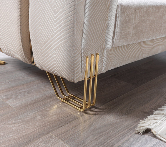 Santana Ivory Velvet Sofa 89