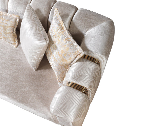 Santana Ivory Velvet Sofa 89