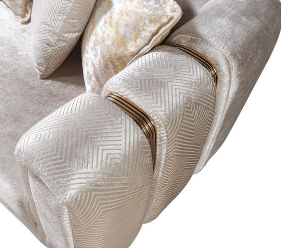Santana Ivory Velvet Sofa 89