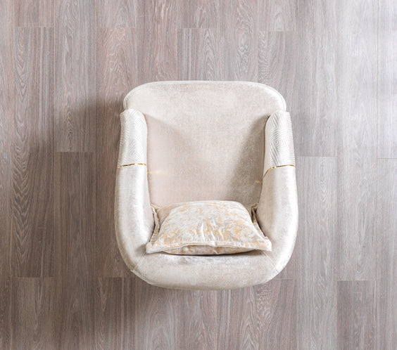 Santana Ivory Velvet Sofa 89