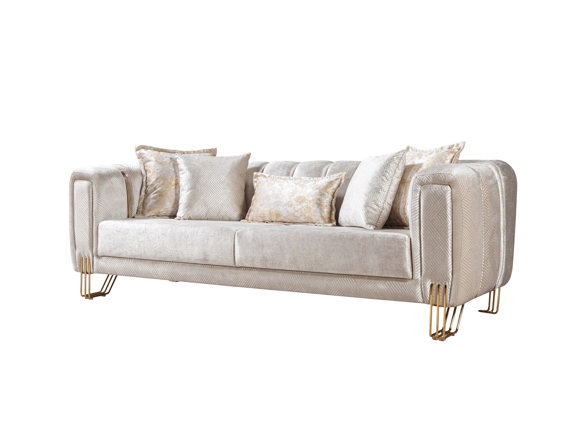 Santana Ivory Velvet Sofa 89" & Loveseat 69" [ETA: 9/10]