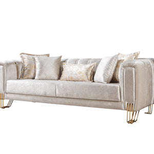 Santana Ivory Velvet Sofa 89