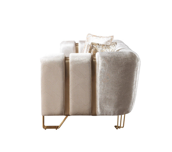 Santana Ivory Velvet Sofa 89