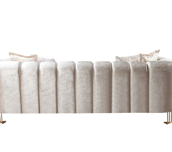 Santana Ivory Velvet Sofa 89