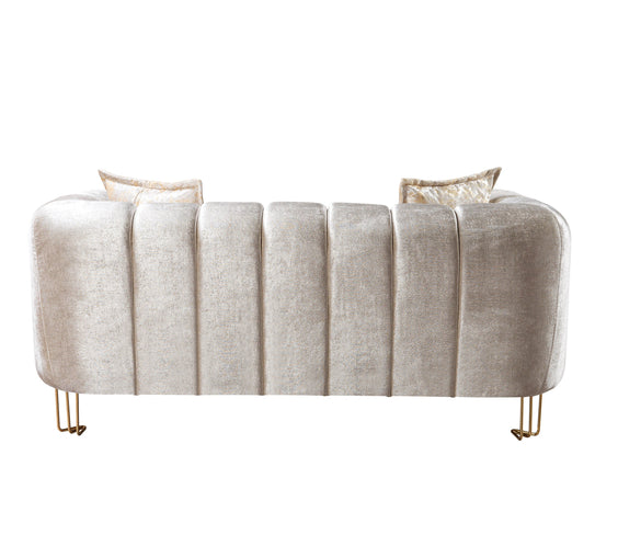 Santana Ivory Velvet Sofa 89