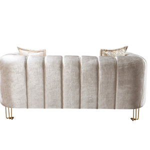 Santana Ivory Velvet Sofa 89