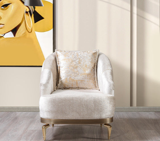 Santana Ivory Velvet Sofa 89
