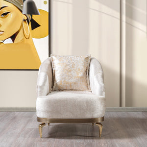 Santana Ivory Velvet Sofa 89