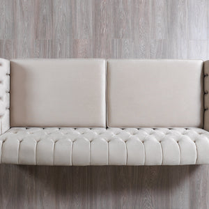 Milena Ivory Velvet Sofa  & Loveseat