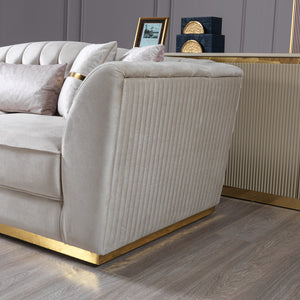 Milena Ivory Velvet Sofa  & Loveseat