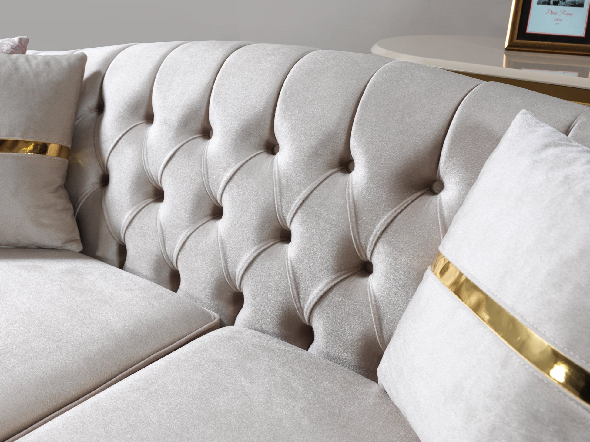 Milena Ivory Velvet Sofa  & Loveseat