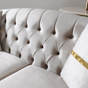 Milena Ivory Velvet Sofa  & Loveseat