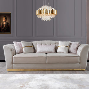 Milena Ivory Velvet Sofa  & Loveseat