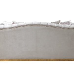 Milena Ivory Velvet Sofa  & Loveseat