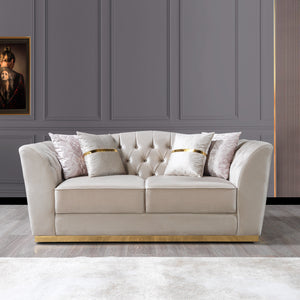 Milena Ivory Velvet Sofa  & Loveseat