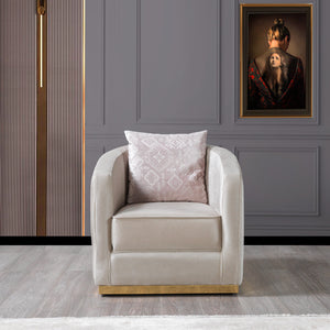 Milena Ivory Velvet Sofa  & Loveseat