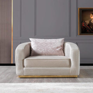 Milena Ivory Velvet Chair