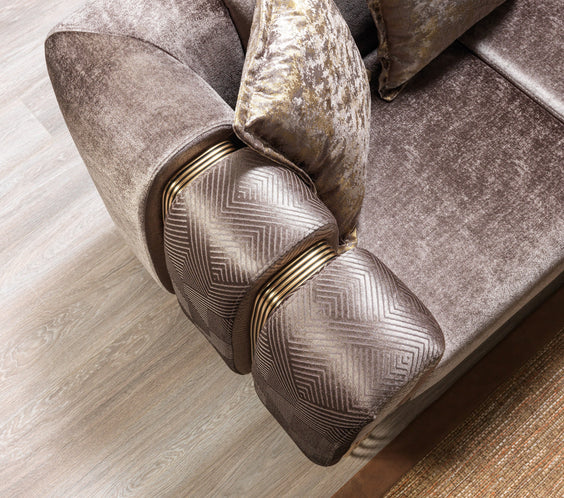 Santana Coffee Velvet Sofa