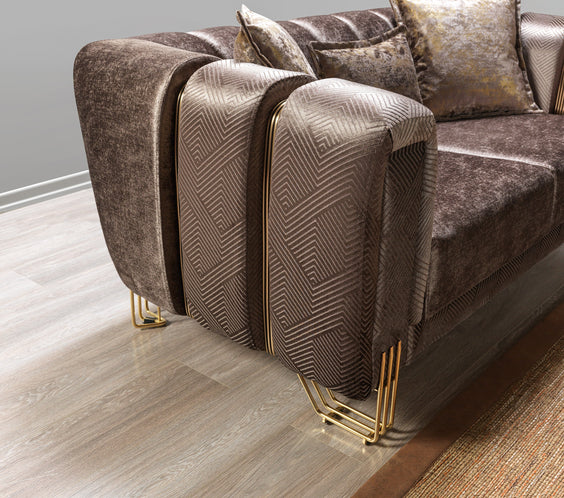 Santana Coffee Velvet Sofa 89