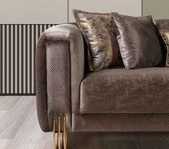 Santana Coffee Velvet Sofa 89