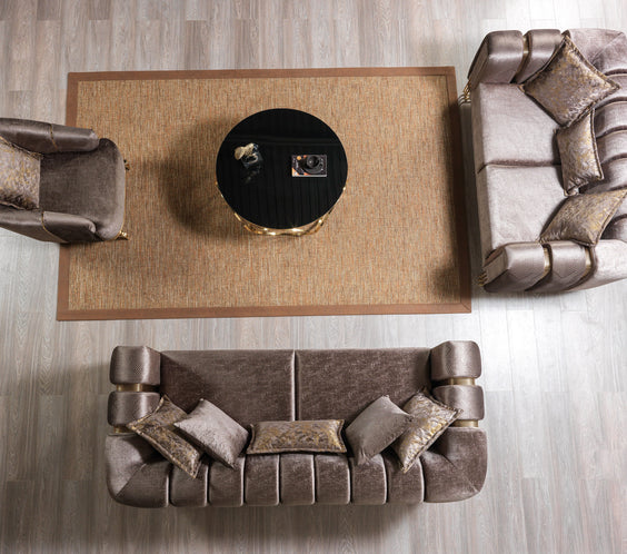 Santana Coffee Velvet Sofa 89