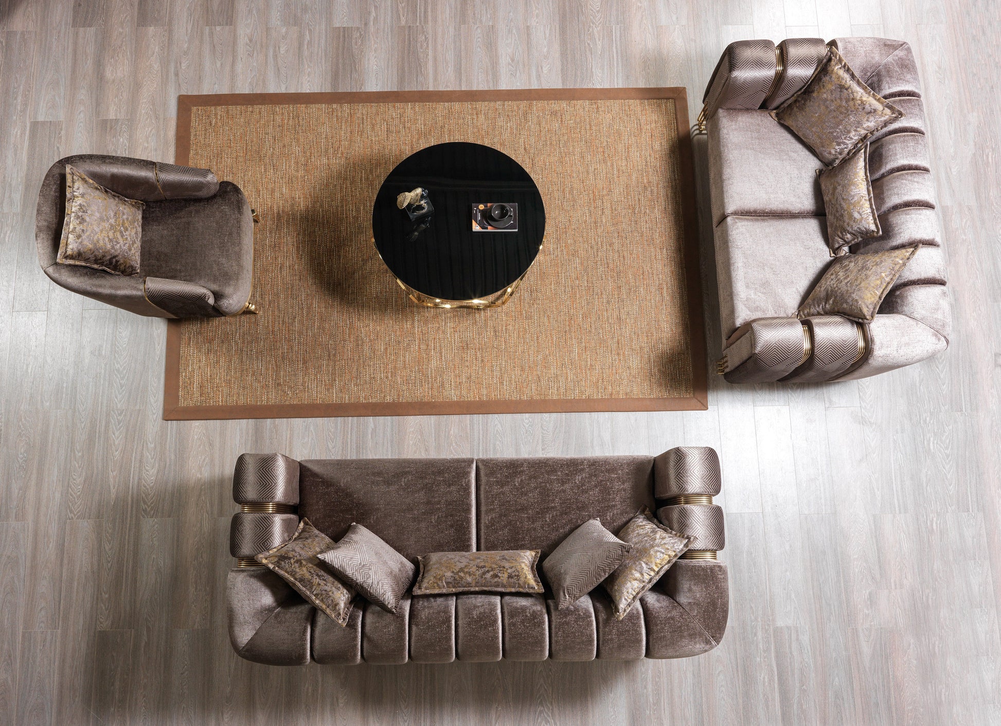 Santana Coffee Velvet Sofa 89" & Loveseat 69" [ETA: 9/10]