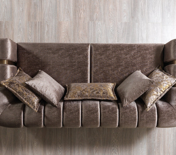 Santana Coffee Velvet Sofa