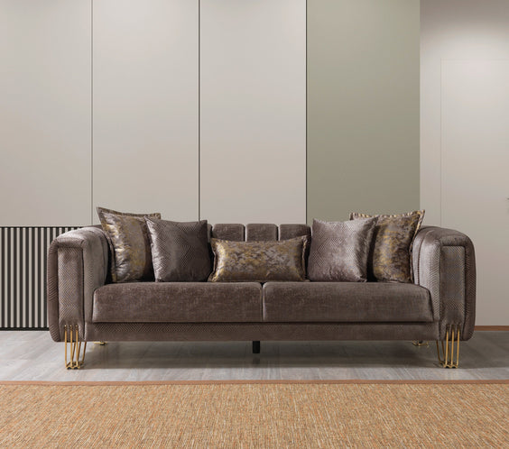 Santana Coffee Velvet Sofa 89