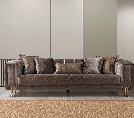 Santana Coffee Velvet Sofa