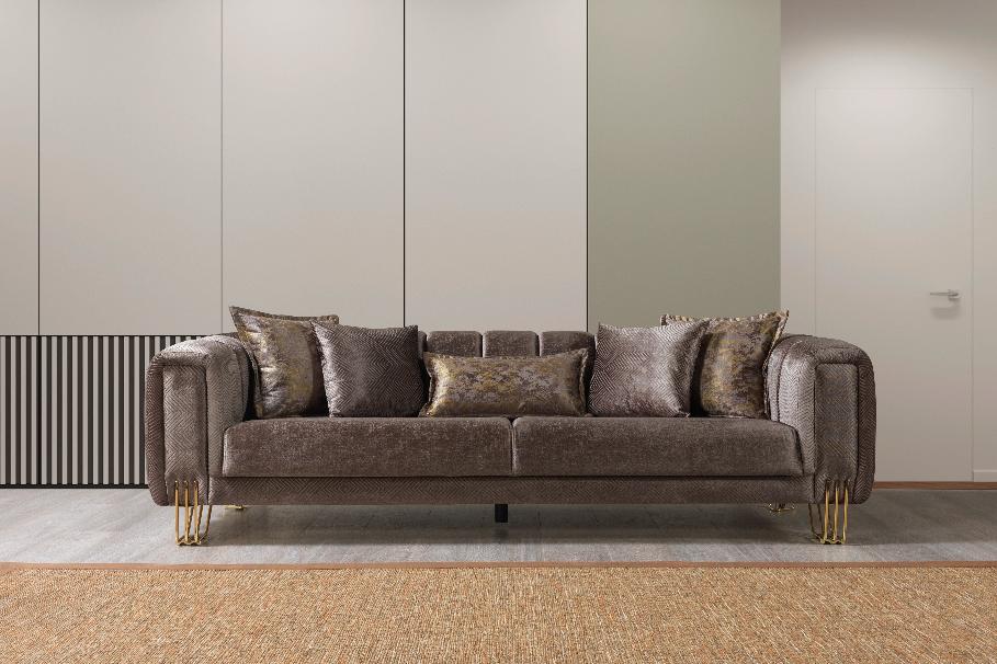 Santana Coffee Velvet Sofa