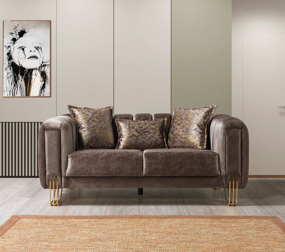 Santana Coffee Velvet Sofa 89