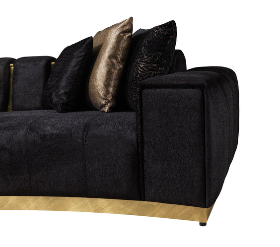 Michelle Black Velvet Curved 118