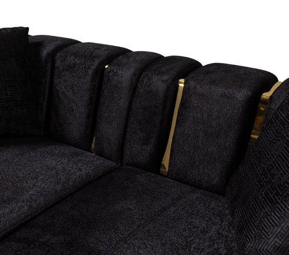 Michelle Black Velvet Curved 118