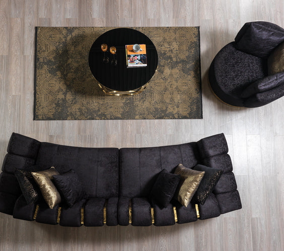 Michelle Black Velvet Curved 118