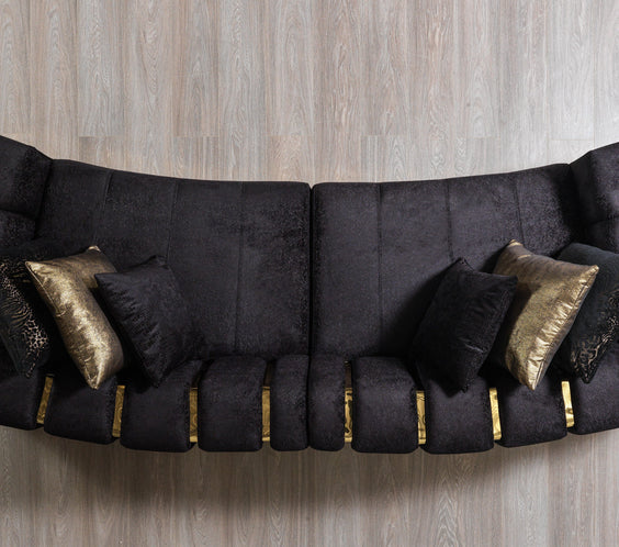 Michelle Black Velvet Curved 118