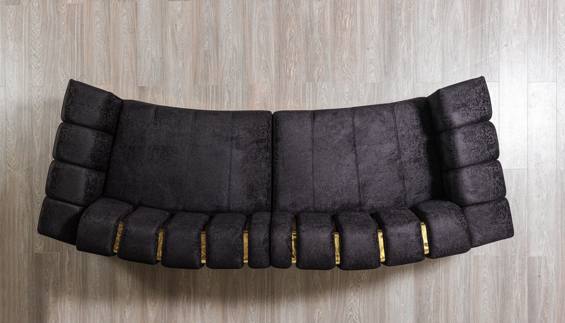 Michelle Black Velvet Curved 118" Sectional