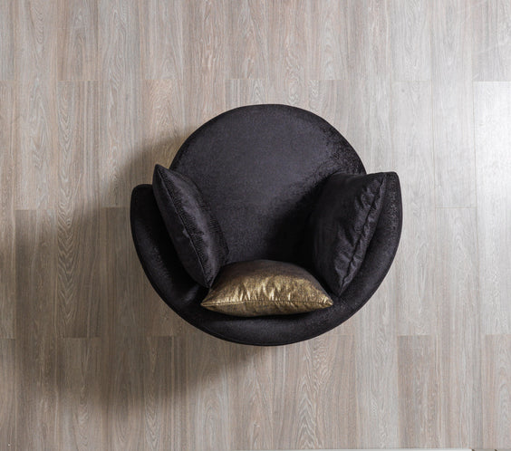 Michelle Black Velvet Curved 118
