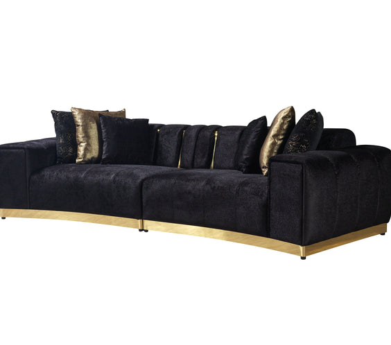 Michelle Black Velvet Curved 118
