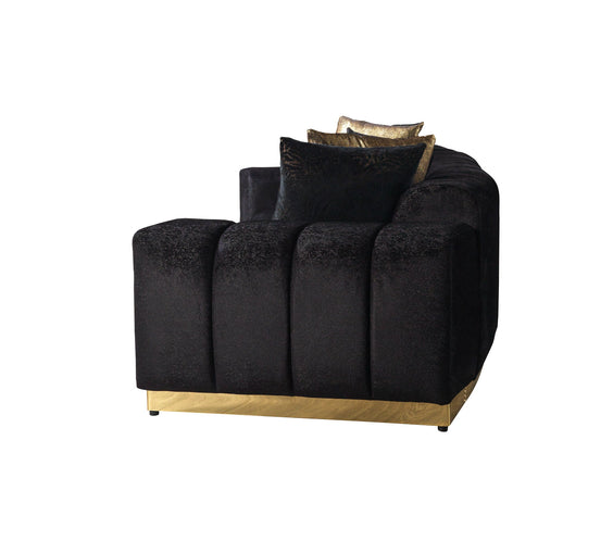 Michelle Black Velvet Curved 118