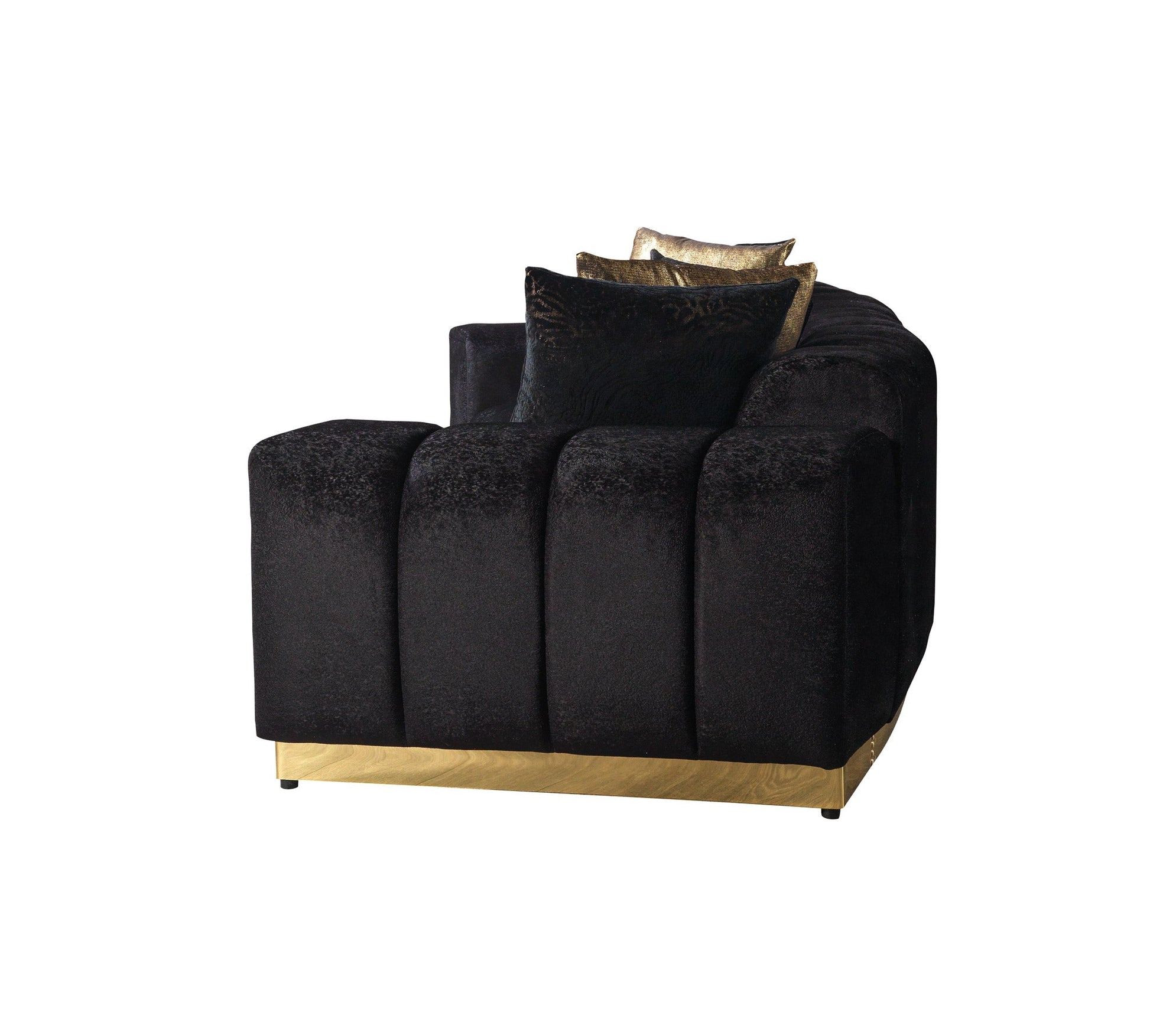 Michelle Black Velvet Curved 118" Sectional