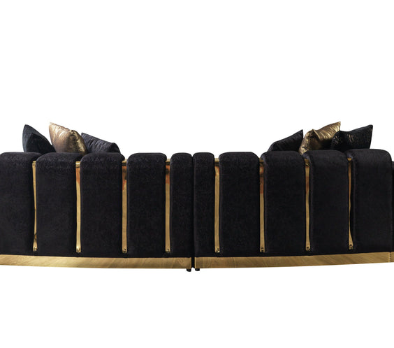 Michelle Black Velvet Curved 118