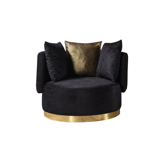 Michelle Black Velvet Curved 118
