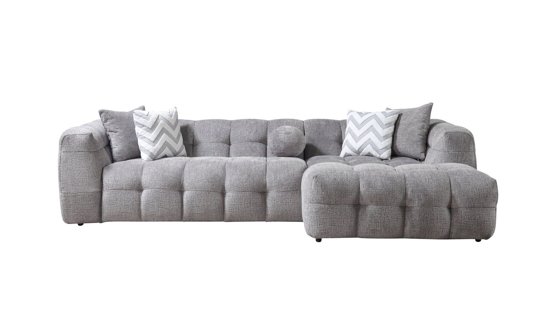 Ivy Gray Boucle RAF 110" Sectional  [ETA: 9/30]